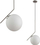 Lampë varëse Italux Fabio M SN, E27 11W, metal argjendi, xham i bardhë
