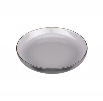 Pjatë e thellë Verlo Time, 23.5 cm, porcelan, gri me të zezë