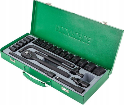 Set çelësa çarçafë me raketë 1/2", 24 pjesë 8-32mm, në kuti metalike