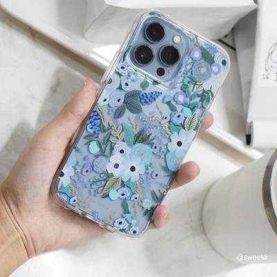 Kapak telefoni Rifle Paper Co Garden Party Blue për iPhone 13 Pro, transparent, i fortë ndaj rënieve, blu