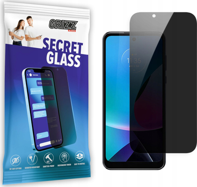 Mbrojtës ekrani Grizz SecretGlass për Motorola Moto G Play 2023, xham hibrid privatësie, transparent