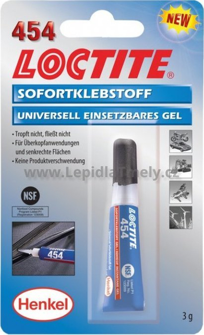 Ngjitës xhel universal LOCTITE 454, ngjitje e menjëhershme, tub 3 g, transparent