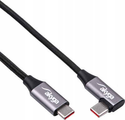 Kabllo USB Akyga AK-USB-53, USB-C në USB-C, 0.3m, e zezë