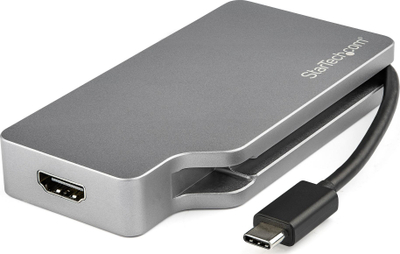 Adapter video USB C StarTech 4 në 1, HDMI mDP VGA DVI, 4K, gri metalik