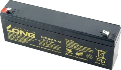Bateri plumbi Long WPS2.3-12, 12V, 2.3Ah, e zezë