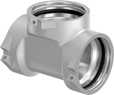 Pjesë lidhëse T Uponor RS 2 1029142, për tuba, plastike, gri