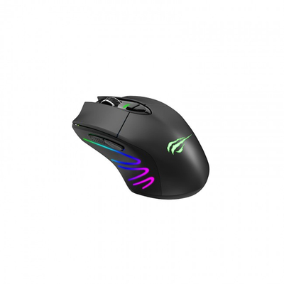 Гејминг глушец Havit MS1021W, безжичен 2.4G и USB, 7000 DPI, 7 копчиња, црн со темно сива боја