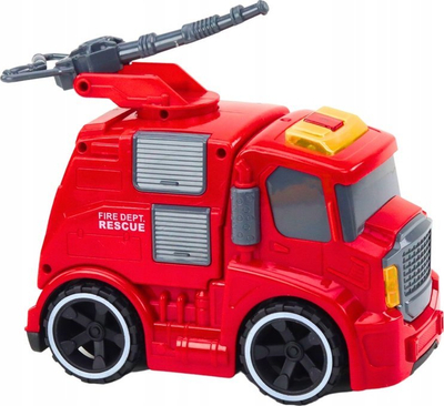 Играчка камион пожарникар Lean Toys, светла и звуци, црвен