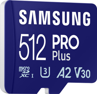 Kartë memorike Samsung PRO Plus MicroSDXC MB-MD512SB, 512GB, U3 A2 V30