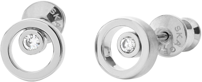 Skagen Linje Modern Circle Stud Обетки, Silver-Tone