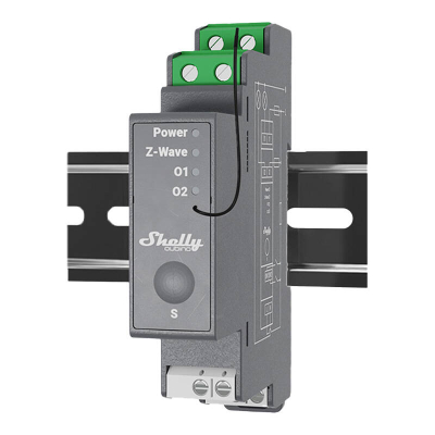 Ndërprerës smart Shelly Wave Pro 2, 2 kanale, Z Wave, gri