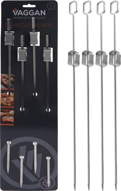 Set shkopinjsh për skarë, çelik inox, shumëpërdorimësh, ngjyrë argjendi