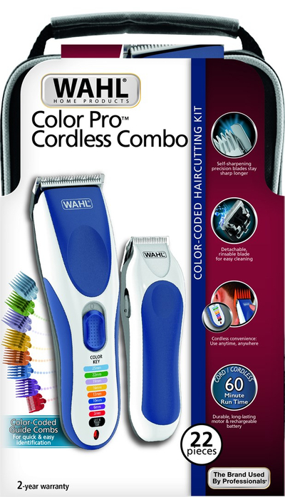 Makina qethëse Wahl Color Pro Cordless, pa kabllo, me krehra me ngjyra