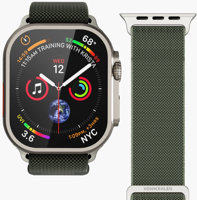 Rrip ore Vonmählen Classic Nylon Loop, 44 45 46 49mm, najlon, jeshil