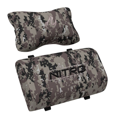 Гејминг столче Nitro Concepts S300 Urban Camo, ергономско, со потпирачи за раце, сиво камуфлажно