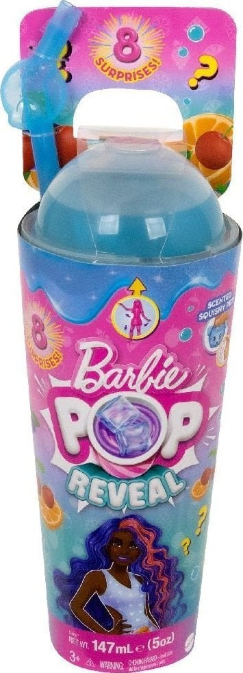 Kukull Barbie Mattel Pop Reveal Fruit Series Fruity Mix HNW40 HNW42, 8 surpriza, me erë, shumëngjyrëshe