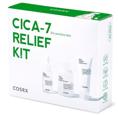 Set CosRx Pure Fit Cica-7, tonik 30 ml + serum 10 ml + krem për fytyrë 15 ml