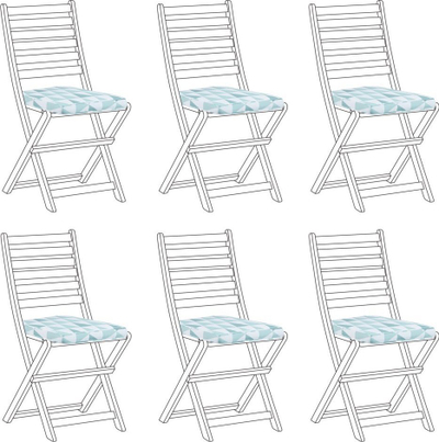 Set jastëkësh për karrige kopshti TOLVE, 6 copë, 39 x 31 cm, blu e çelët