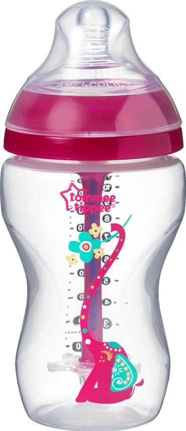 Biberon Tommee Tippee, 340 ml, rozë/transparent