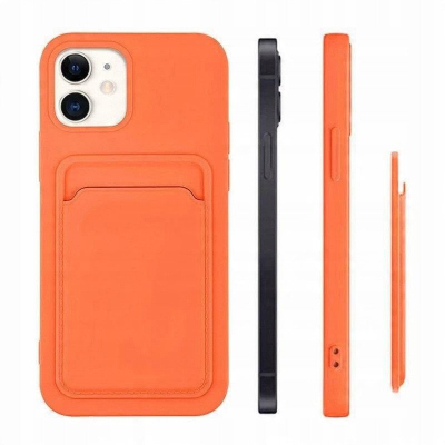 Mbrojtëse telefoni Samsung Galaxy A73 5G Card Case, portofol karte, silikoni, e zezë