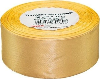 Shirit dekorativ sateni Titanum Satin Tape, 32m, 3.8cm, i verdhë