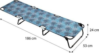 Shezlong plazhi NILS NC1641, palos, 186x53 cm, blu me palma