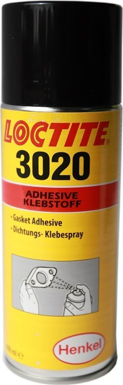 Лепак спреј Loctite 3020, 400 ml, отпорен на масло и гориво, со ракавици