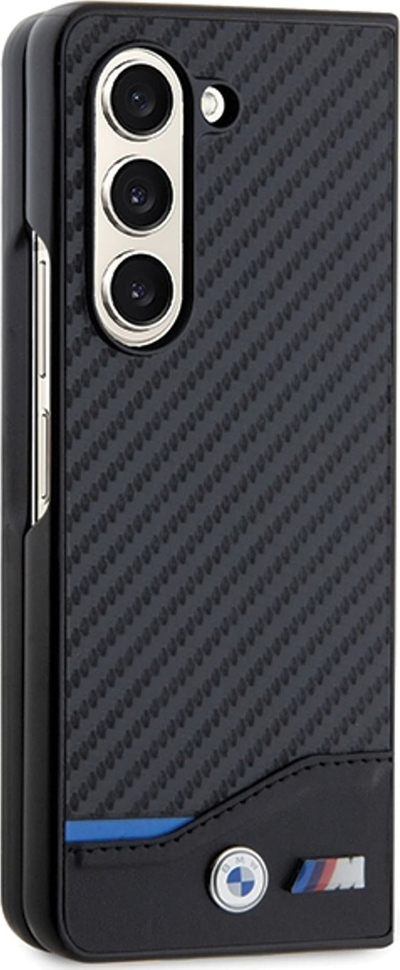 Mbulesë telefoni BMW M Carbon Blue Line për Samsung Galaxy Z Fold5, PU, e zezë