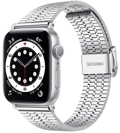 Rrip milanez 4wrist për Apple Watch 42, 44, 45, 49 mm, i argjendtë