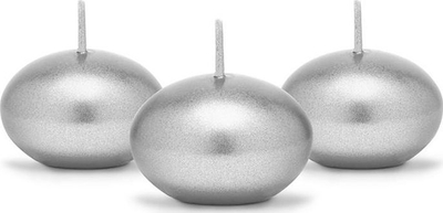 Qirinj lundrues Partydeco Floating Candles, 4 cm, set me 50 copë, ngjyrë argjendi