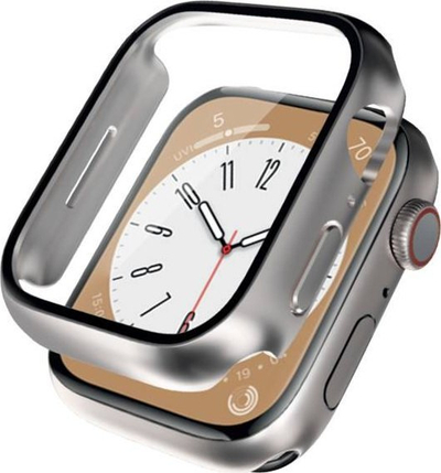 Kapak mbrojtës Crong Hybrid me xham për Apple Watch 40mm, Starlight