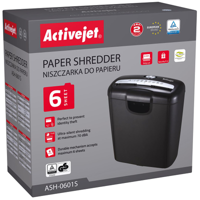 Ngrirës letrash Activejet ASH-0601S, 6 fletë, P-2, i zi