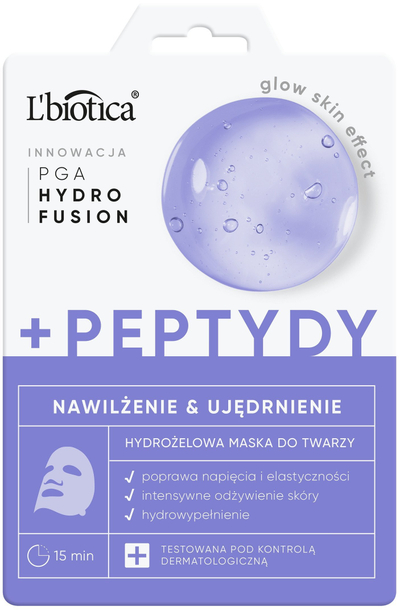 Maskë fytyre L’biotica PGA Hydro Fusion Peptides, hidrogel, për hidratim të fortë