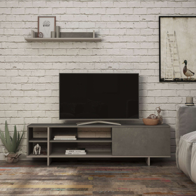 Komodë për TV Decortie Stockton 160 cm, e hirtë