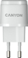 Karikues Canyon CNE-CHA20W05, 20W, USB dhe USB C, i bardhë