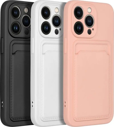 Maskë telefoni Forcell Card Slot për iPhone 11, me xhep për kartë, e bardhë