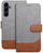 Këllëf xhinsi libër për telefon Xiaomi Redmi Note 14 5G, gri