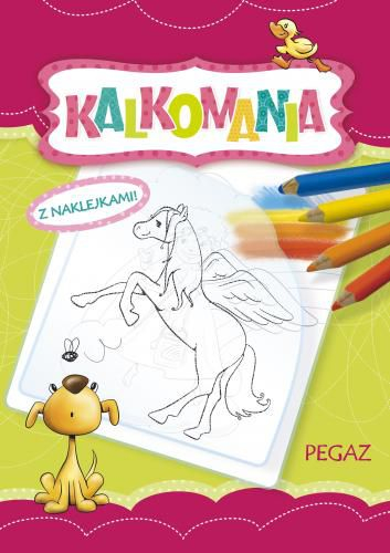 Книга за активности Калкоманија Пегаз, со налепници, за цртање, повеќебојна