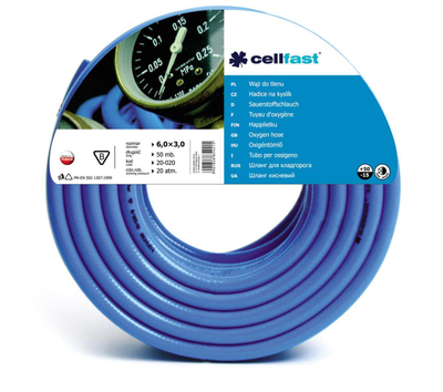 Zorrë oksigjeni Cellfast Oxygen 20-684, 6 x 3mm, 80m, portokalli