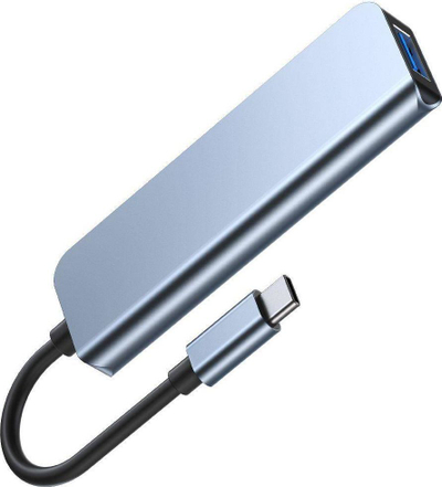 USB HUB Tech-Protect (9589046919367), 1x USB-C + 2x USB-A 3.0, i hirtë 