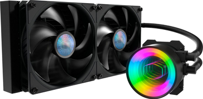 Ftohës uji për CPU Cooler Master MasterLiquid ML280 Mirror ARGB, AIO 280mm, 2x140mm, i zi