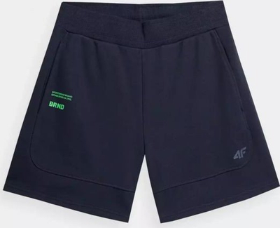 Shorce sportive për burra 4F, pambuk, bel me llastik, blu e errët