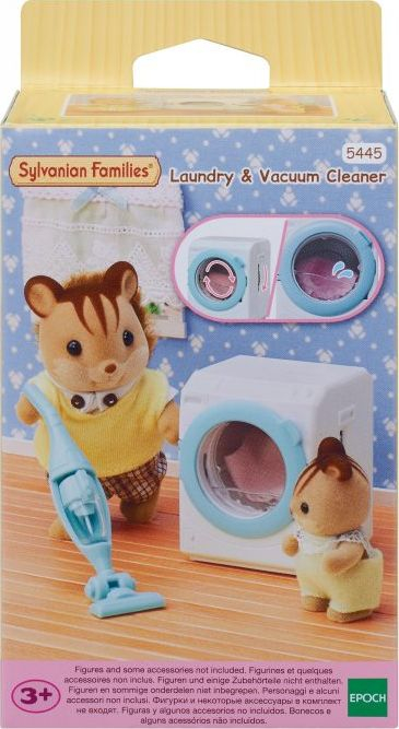 Set lodrash Epoch Sylvanian Families Washing Machine and Vacuum Cleaner 5445, lavatriçe dhe fshesë me korrent, plastikë shumëngjyrëshe