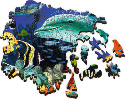 Puzzle druri Trefl Wood Craft Sea Life, 501 copë, 12+, me plot ngjyra