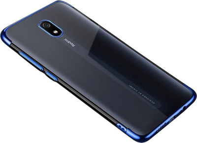 Kapak telefoni Hurtel Clear Color për Xiaomi Redmi 8A, gome TPU, kornizë metalike blu