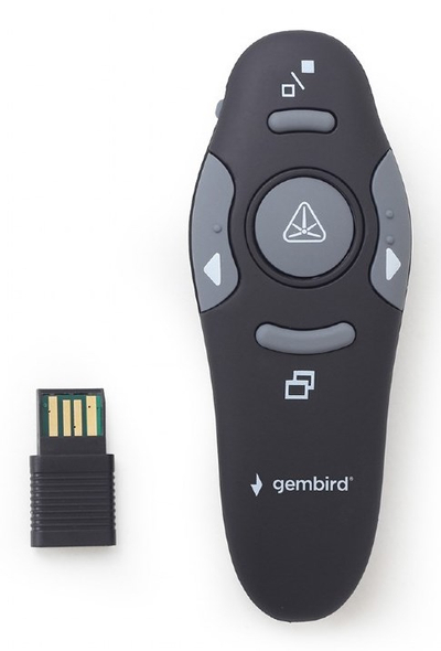 Prezantuese me laser Gembird WP-L-01, wireless, me USB, e zezë