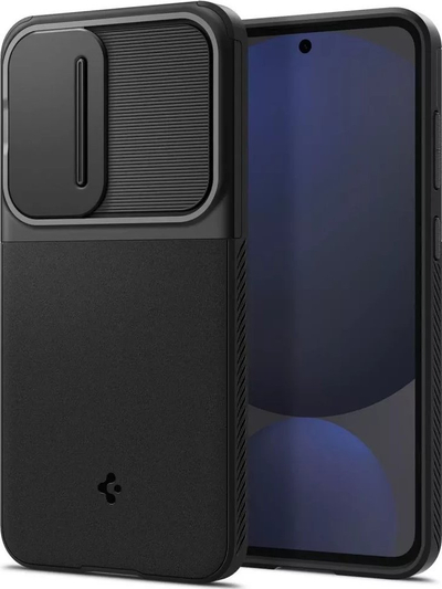 Mbrotjëse telefoni Spigen Optik Armor, Samsung Galaxy S24 FE, e zezë