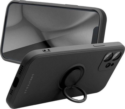 Futrollë Roar Amber për iPhone 12, TPU, unazë 360°, e zezë mat