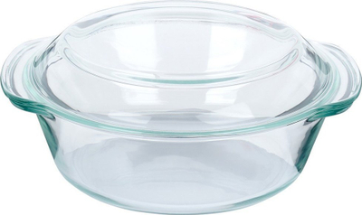 Enë pjekjeje qelqi Vilde, rezistente ndaj nxehtësisë, set 2L + 750ml, transparente