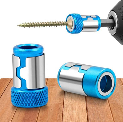 Mbajtës magnetik për kaçavidë Gonga, 1/4" HEX, me ndalesë thellësie, blu argjendtë